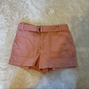 Forever 21 pink shorts belt M summer cute denim high rise waist